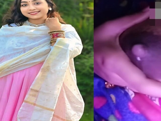 Dark nipples desi girlfriend on video call topless at night