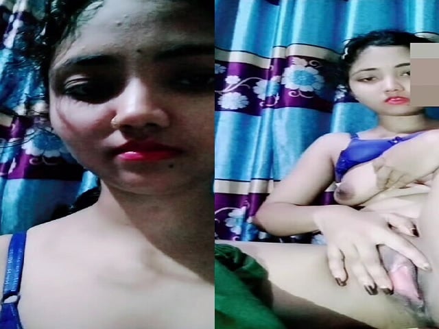 Bengali girl pink pussy fingering on video call