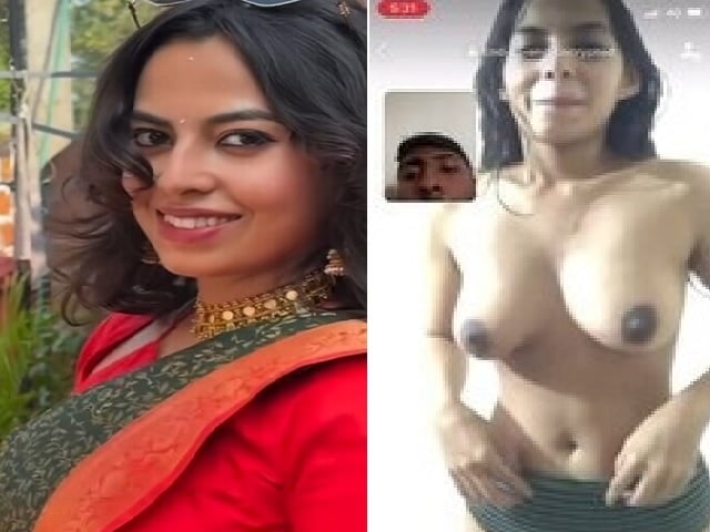 Cute Indian lady showing boobs on viral video call