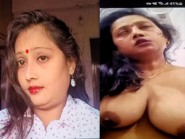 MILF horny expression with big boobs showing